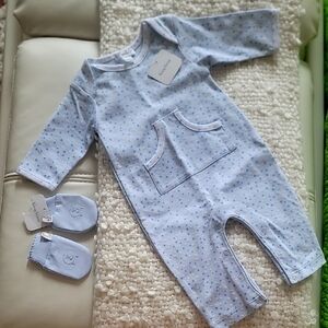 Kissy Kissy Blue Polka Dot Kids One Piece baby layette 0-3 M